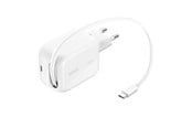 Mobiel - Adapters & Opladers - Belkin BoostCharge 45W USB-C with Retractable USB-C Wall Charger - PPS - WCH023KQWH