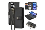 Mobiel - Covers & Cases - Dux Ducis Lava Leather Case for iPhone 16 - Black - 6934913004906