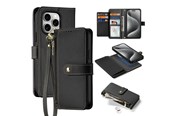 Mobiel - Covers & Cases - Dux Ducis Lava Leather Case for iPhone 15 Pro - Black - 6971824163155