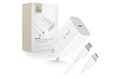 Mobiel - Adapters & Opladers - Tech-Protect NC20W AC Charger with USB-C / Lighting Cable 100 cm - White - 5906302362899
