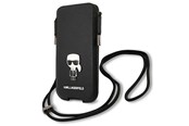 Mobiel - Overige accessoires - Karl Lagerfeld Saffiano Ikonik Karl 6.7'' handbag - black - 3666339018726