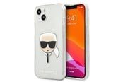 Mobiel - Covers & Cases - Karl Lagerfeld Glitter Karl's Head case for iPhone 13 mini - silver - 3666339027452