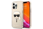 Mobiel - Covers & Cases - Karl Lagerfeld Glitter Karl's Head Case for iPhone 13 Pro / iPhone 13 - Gold - 3666339027599