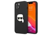 Mobiel - Covers & Cases - Karl Lagerfeld Leather Ikonik Karl's Head Metal Case for iPhone 13 mini - Black - 3666339028497