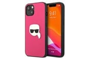 Mobiel - Covers & Cases - Karl Lagerfeld Leather Ikonik Karl's Head Metal Case for iPhone 13 mini - Pink - 3666339028572