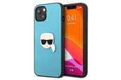 Mobiel - Covers & Cases - Karl Lagerfeld Leather Ikonik Karl's Head Metal Case for iPhone 13 mini - Blue - 3666339028619