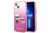 Mobiel - Covers & Cases - Karl Lagerfeld Gradient Ikonik Karl&Choupette Case for iPhone 13 mini - Pink - 3666339049201