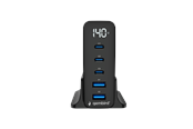 Mobiel - Adapters & Opladers - Gembird 5-port 140 W GaN USB fast charger - TA-UC-2A3C-PD140-01-BK