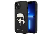Mobiel - Covers & Cases - Karl Lagerfeld Saffiano Karl's Head Patch Case for iPhone 14 Plus - Black - 3666339077044