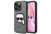 Mobiel - Covers & Cases - Karl Lagerfeld Saffiano Karl's Head Patch case for iPhone 14 Pro Max - silver - 3666339077105