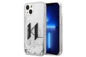 Mobiel - Covers & Cases - Karl Lagerfeld Liquid Glitter Big KL case for iPhone 14 - silver - 3666339085681