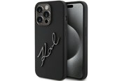 Mobiel - Covers & Cases - Karl Lagerfeld Silicone Karl Script case for iPhone 15 Pro - black - 3666339168179
