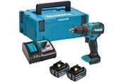 Elektrische schroevendraaier & boor - Makita DHP490RTJ Cordless impact drill 18V BL 13mm 65 Nm 2x5.0Ah DC18RC Makpac2 - DHP490RTJ