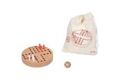 Bordspellen, Kaartspellen & Dobbelspellen - Goki Wooden Ludo Game in Cotton Storage Bag - 56294