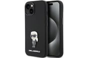 Mobiel - Covers & Cases - Karl Lagerfeld Silicone Ikonik Metal Pin case for iPhone 15 Plus / 14 Plus - black - 3666339166007