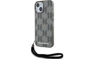 Mobiel - Covers & Cases - Karl Lagerfeld IML Mono KL Pattern & Cord case for iPhone 15 / 14 / 13 - black - 3666339258245