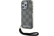 Mobiel - Covers & Cases - Karl Lagerfeld IML Mono KL Pattern & Cord case for iPhone 15 Pro Max - black - 3666339258276