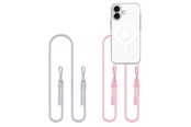 Mobiel - Overige accessoires - Tech-Protect Flexair Chain MagSafe Case for iPhone 16 - Clear + 2 Lanyards (Pink & Gray) - 5906302380206