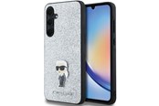 Mobiel - Covers & Cases - Karl Lagerfeld Fixed Glitter Ikonik Logo Metal Pin case for Samsung Galaxy A35 - silver - 3666339259501