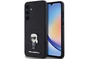 Mobiel - Covers & Cases - Karl Lagerfeld Fixed Glitter Ikonik Logo Metal Pin case for Samsung Galaxy A35 - black - 3666339259488