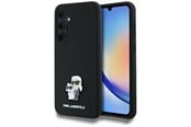 Mobiel - Covers & Cases - Karl Lagerfeld Silicone Karl&Choupette Metal Pin case for Samsung Galaxy A35 - black - 3666339259525