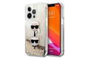 Mobiel - Covers & Cases - Karl Lagerfeld Liquid Glitter Karl&Choupette Head Case for iPhone 13 Pro Max 6.7" - Gold - 3666339028961