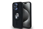 Mobiel - Covers & Cases - Karl Lagerfeld Silicone Karl&Choupette MagSafe case for iPhone 15 Pro - black - 3666339254063