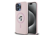 Mobiel - Covers & Cases - Karl Lagerfeld Silicone Karl&Choupette MagSafe Case for iPhone 15 Pro - Pink - 3666339254483