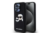 Mobiel - Covers & Cases - Karl Lagerfeld Silicone Karl&Choupette MagSafe case for iPhone 15 Pro - black - 3666339256722