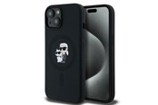 Mobiel - Covers & Cases - Karl Lagerfeld Silicone Karl&Choupette MagSafe case for iPhone 15 Plus / 14 Plus - black - 3666339254056
