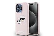 Mobiel - Covers & Cases - Karl Lagerfeld Silicone Karl&Choupette MagSafe Case for iPhone 15 Pro Max - Pink - 3666339256876