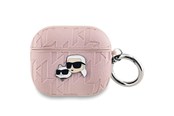 Mobiel - Overige accessoires - Karl Lagerfeld Monogram Karl & Choupette Head Case for AirPods 3 - Pink - 3666339283698