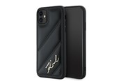 Mobiel - Covers & Cases - Karl Lagerfeld Diagonal Quilted Script case for iPhone 11 / Xr - black - 3666339252120
