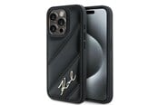 Mobiel - Covers & Cases - Karl Lagerfeld Diagonal Quilted Script case for iPhone 13 Pro Max - black - 3666339252175