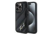 Mobiel - Covers & Cases - Karl Lagerfeld Diagonal Quilted Script case for iPhone 15 Pro - black - 3666339252243