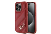 Mobiel - Covers & Cases - Karl Lagerfeld Diagonal Quilted Script case for iPhone 15 Pro Max - red - 3666339252397