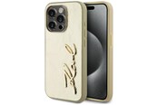 Mobiel - Covers & Cases - Karl Lagerfeld Wrinkled Metal Signature iPhone 15 Pro Case - Gold - 3666339255466
