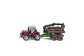 Speelgoedauto - SIKU Massey Ferguson With Forestry Trailer - 1134