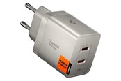 Mobiel - Adapters & Opladers - Spigen Essential 47W Wall Charger | 2x USB-C | Natural Titanium - ACH10451