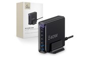 USB hub - Tech-Protect DC240W-GaN Charging Station 6 Ports 4 x USB-C 2 x USB-A 240W QC3.0 - Black USB hub - 6 - USB 3.0 - Zwart - 5906302390878