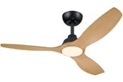 Lampen - Philips Olas Fan ceiling 52' 35W+24W BK&Wood - 929004750101