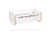 Pop, teddybeer en materiaal - Goki Wooden Doll Cradle - 51432