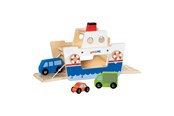 Houten speelgoed - Goki Wooden Ferry with 3 Vehicles - 53766
