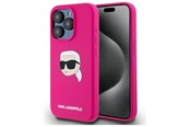 Mobiel - Covers & Cases - Karl Lagerfeld KLHMP15LSKHPPPLF iPhone 15 Pro 6.1" fuchsia/fuschia hardcase Silicone Karl Head Print MagSafe - 3666339257002