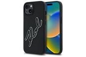 Mobiel - Covers & Cases - Karl Lagerfeld 3D Rubber Signature iPhone 15 Case - Black - 3666339257545