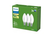 Armaturen & Lampen - Philips LED spot Ultra Efficient B35 2,3W/827 (40W) Frosted 3-pack E14 - 929003800831