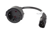 Voedingskabel (intern) - Lanberg - power cable - IEC 60320 C14 to power CEE 7/7 - 20 cm - CA-C14E-10CC-0018-BK