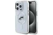Mobiel - Covers & Cases - Karl Lagerfeld IML Metal Karl&Choupette Head MagSafe Case for iPhone 15 Pro Max - White - 3666339284350