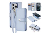 Mobiel - Covers & Cases - Dux Ducis Lava Leather Case for iPhone 16 Pro with Detachable Magnetic Wallet - Cyan - 6934913004982