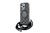 Mobiel - Covers & Cases - Karl Lagerfeld IML Crossbody Monogram Karl & Choupette Head MagSafe Case for iPhone 15 Pro Max - Black - 3666339286453